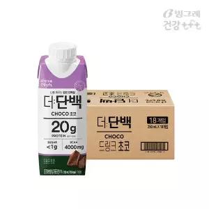 빙그레 건강식품관 더단백 프로틴 드링크 초코 250ml 18개입
