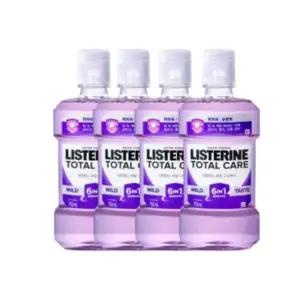 리스테린 무알콜 가글 구강청결제 토탈케어마일드 입냄새 제거 750ml X 4개 MNS