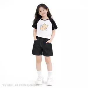 [롯데백화점]로엠걸즈 리벳 4부 데님팬츠청반바지 RGTJ2642C