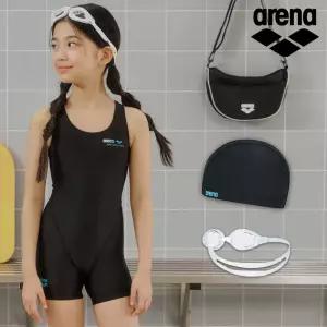 여아 킥앤풀 여아동 3부 반신 블랙 수영복 키트 A5SG1KG04