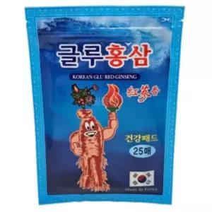 글루홍삼 패드 25매입 붙이는 찜질 팩 건강 패치 1개