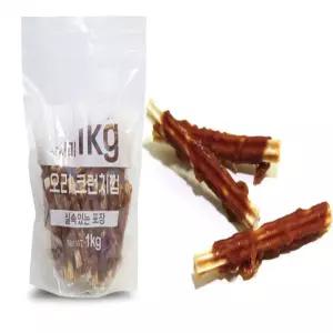 오만네 치킨 크런치껌 1KG 강아지껌