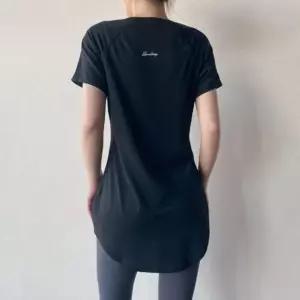 힙커버 커버업 요가 빅사이즈 필라테스 반팔 롱 티셔츠