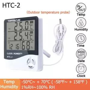 HTC-2 HTC-1 LCD 전자 디지털 온도 습도 측정기 가정용 온도계 습도계 실내 실외 기상 관측소 시계