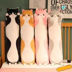 귀여운 대형 고양이 바디필로우 롱 쿠션 모찌 애착