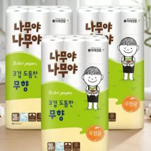 나무야 나무야 3겹 도톰한 무향 30m 30롤 3개