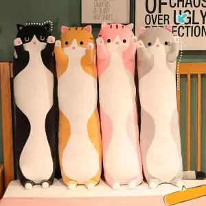귀여운 대형 고양이 바디필로우 롱 쿠션 수면 모찌