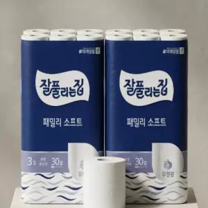 잘풀리는집 패밀리 소프트 27m 30롤 2개