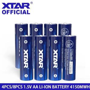 XTAR AA 4150mWh 2500mAh 1.5V 리튬 이온 충전식 배터리 스마트 LED 표시기가 있는 시계 마우스용 최고급