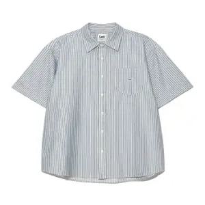 리 로코 포켓 옥스포드 반팔 셔츠 블루 LE2602SS01BL