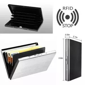 Rfid 신용 카드 소지자 남성 미니멀리스트 지갑 머니 클립 디자이너 Porte Carte와 알루미늄 은행 케이스