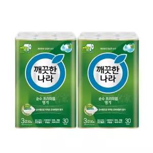 깨끗한나라 순수프리미엄 명가 30m 3겹 60롤 화장지 휴지