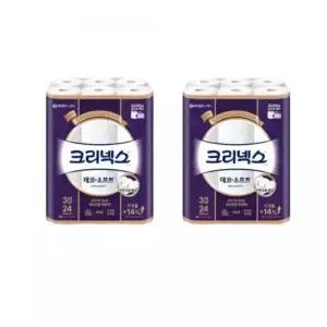 크리넥스 3겹 데코소프트 28m 24롤 2팩 화장지