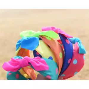 네온 도트 리본 5Colors 반다나 레트로 헤어밴드