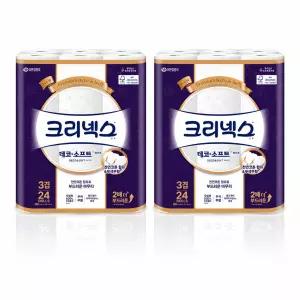 크리넥스 데코앤소프트 화이트 28m 24롤 2팩