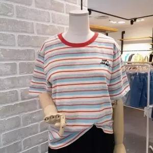 [레코브] LC31F9ST527X 자수 스트라이프 티셔츠