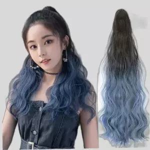 그라데이션 컬러 포니테일 헤어피스 묶음머리 집게핀