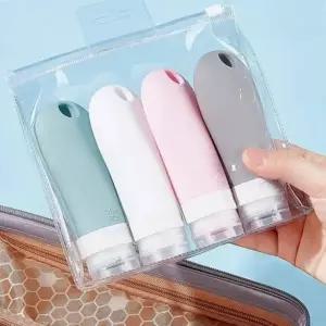 파스텔 실리콘 공병 4종세트 38ml 60ml 90ml 휴대용 화장품 샴푸 크림 소분용 여행용