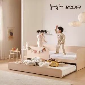장인가구 뉴피터 저상형 슬라이딩 2단 침대 SS 낮은포켓+7존포켓+가드