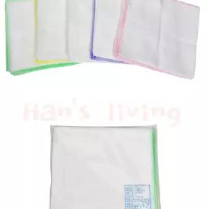 한스리빙 순면 가제 무지 손수건 10매 1세트 색상랜덤 유치원수건 가제수건 미니손수건