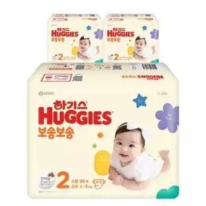 하기스 NEW 안심 빠른흡수 보송보송 밴드형 기저귀 공용 2단계 204매