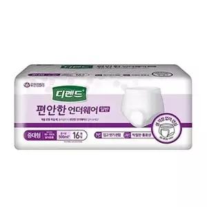 디펜드 편안한 언더웨어 일반 중대형 16입(고급 성인 기저귀)4팩 1상자