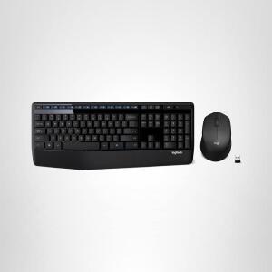MK345 무선 키보드 및 마우스 콤보, 팜레스트, 2.4GHz USB 수신기, PC, 노트북, 블랙과 호환 가능