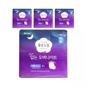 좋은느낌 입는 오버나이트 팬티형 생리대 대형 8개입 X 4개