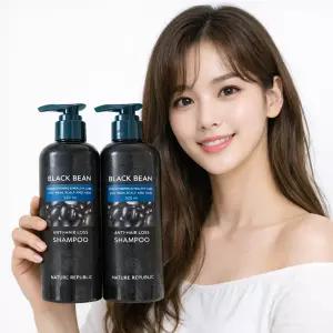 네이처리퍼블릭 블랙빈 탈모증상완화 샴푸 520ml 2개 탈모샴푸 두피케어