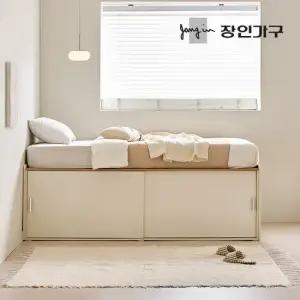 장인가구 도피오 슬라이딩 빅수납 높은 침대 프레임 SS 높이620)