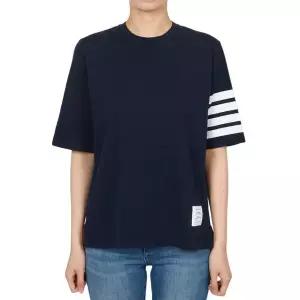 톰브라운 여성 사선 숏슬리브 티셔츠 네이비색 FJS102G 07862 415 135667222