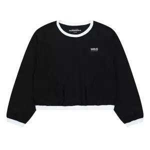 [소이] 여아 배색 라운드 크롭 래쉬가드 티셔츠 22M0457_BK [P003792532]