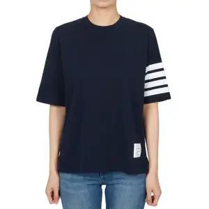톰브라운 여성 사선 숏슬리브 티셔츠 네이비색 FJS102G 07862 415 153468203