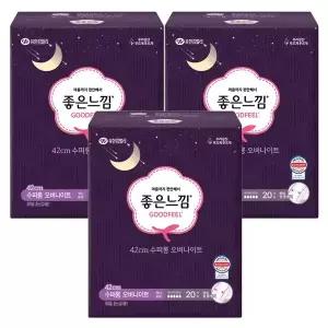 좋은느낌 오리지날 수퍼롱 오버나이트 20p x3개