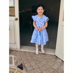(BEANPOLE KIDS) [시즌오프 30%][다리아송] 러블리 프릴 포인트 시어서커 원피스  스카이 블루 BI6471G91Q