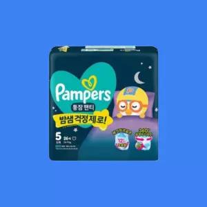 팸퍼스 통잠팬티 팬티형 기저귀 편안한 5단계 26매 4팩