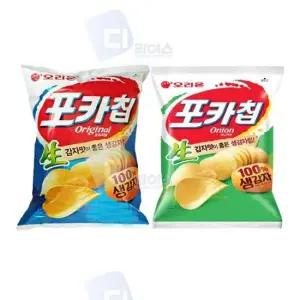 봉지스낵 오리온 포카칩 20봉 소금 어니언 감자칩 66g 2종세트