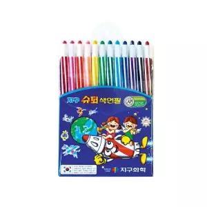 (지구) 슈퍼 색연필 12색x1세트 지구슈퍼색연필