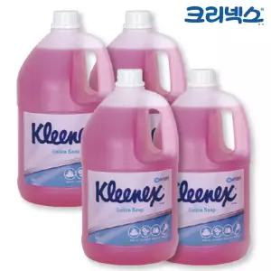 (4L x 4개) 크리넥스 핸드워시 로션 솝 플로럴향/비누/손/세정/젤타입/세정제/물/대용량/리필/폼/핸드