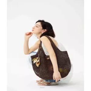 [백화점 상품] 닥스 ACC [미니거울]브라운 라피아 꼬임 메쉬 숄더백 L DCBA6E590