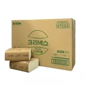 47223 크리넥스 핸드타올 F250s 20밴드 5000매 유한킴벌리 크리넥스 핸드타올 종이타올 화장지