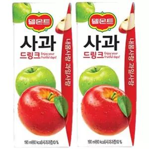 롯데 델몬트 사과 주스 190ml 32개입 음료