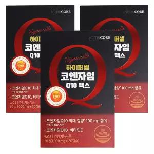 뉴트리코어 하이퍼셀 코엔자임 Q10 맥스 항산화 혈압 낮추는 도움 30캡슐, 3개 CB
