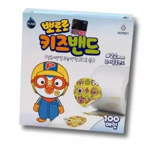 (올핀)일회용 어린이밴드 원형 100개입 뽀로로 캐릭터 롤밴드