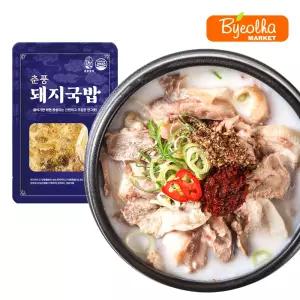 춘풍접객 돼지국밥 155g / 1인분 밀키트 국밥 해장국 / 캠핑음식 캠핑밀키트 / 냉동국 순댓국 순대국 내장국