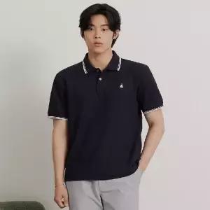 빈폴 멘 SS26허니쿨 칼라넥 티셔츠 - 네이비 BC6542C80R BC6542C80RLL