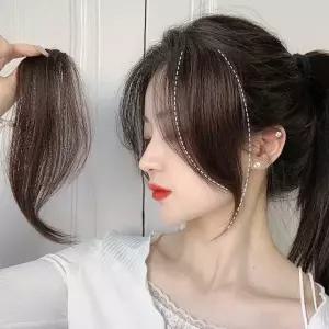 C컬 옆머리 똑딱이 부분가발 헤어피스 웨이브 앞머리[WC5457B]