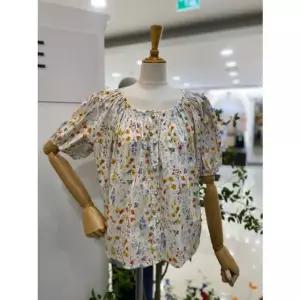 [갤러리아] [레코브]라운드 플라워 반팔 블라우스 (SB31F8BL514X)
