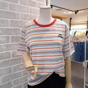 [레코브]LC31F9ST527X_자수 스트라이프 티셔츠