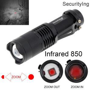 장거리 IR-850nm LED 적외선 손전등 조정 가능 SK68 초점 야간 투시경 IR 라이트 토치 사냥 전술 포식자 94